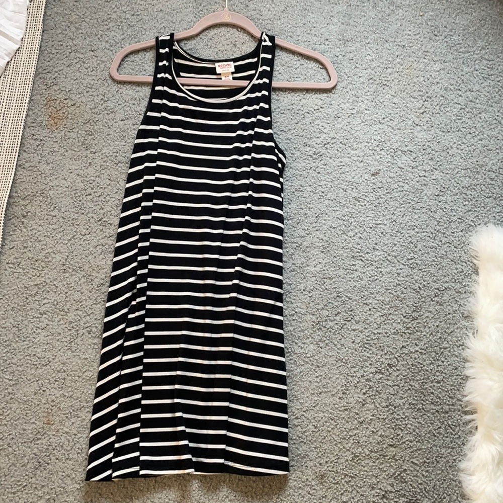 Black and white stripped swing dress